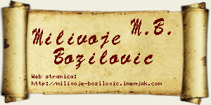 Milivoje Božilović vizit kartica